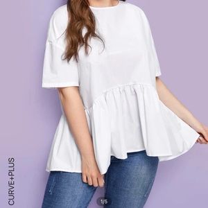 NWOT SHEIN Curve White Flowy Top Size 4X